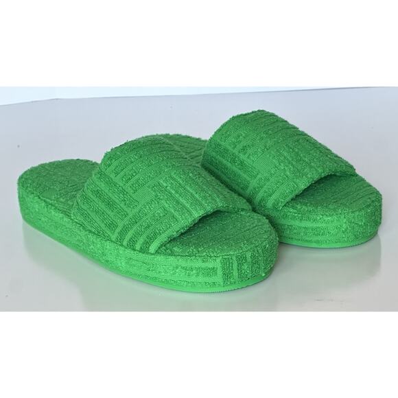 Bottega Veneta Intrecciato Geometric Sponge Slipper Green 13 US 660245 NIB $600